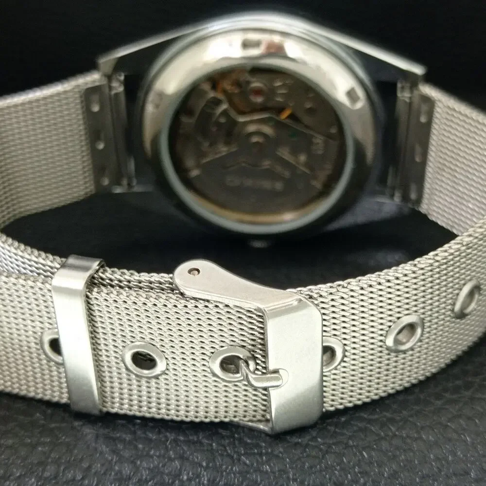 Vintage 1974 Disney Seiko Automatic Mens Silver Watch W/daydate & Donald accents